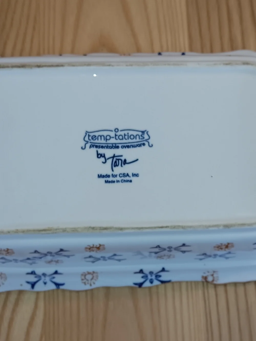Temp-tations By Tara Providence Print Blue And Gold Medium Casserole Dish